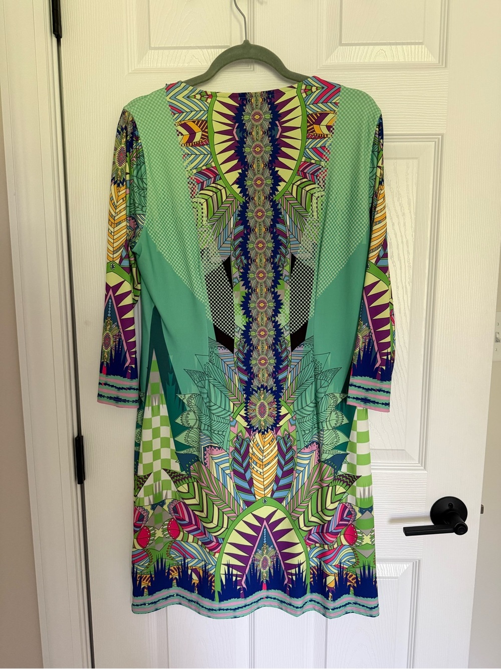 Hale Bob Lime Green Beaded V-Neck dress